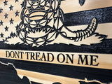Dont Tread on Me Concealment Shelf - Quick Access Patriotic Hidden Gun Storage with Magnetic Lock - Safe & Secure Gun Concealment Furniture (Union)