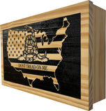 Dont Tread on Me Concealment Shelf - Quick Access Patriotic Hidden Gun Storage with Magnetic Lock - Safe & Secure Gun Concealment Furniture (Union)