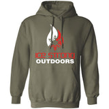 Men's Ice Strong Pullover Hooded Sweatshirt - White/Red Ice Strong Front Logo