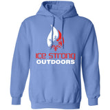 Men's Ice Strong Pullover Hooded Sweatshirt - White/Red Ice Strong Front Logo