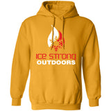Men's Ice Strong Pullover Hooded Sweatshirt - White/Red Ice Strong Front Logo