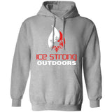 Men's Ice Strong Pullover Hooded Sweatshirt - White/Red Ice Strong Front Logo