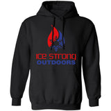 Men's Ice Strong Pullover Hooded Sweatshirt - Patriotic Ice Strong Front Logo