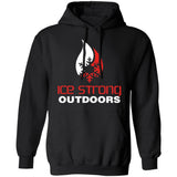 Men's Ice Strong Pullover Hooded Sweatshirt - White/Red Ice Strong Front Logo