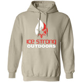 Men's Ice Strong Pullover Hooded Sweatshirt - White/Red Ice Strong Front Logo