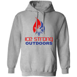 Men's Ice Strong Pullover Hooded Sweatshirt - Patriotic Ice Strong Front Logo