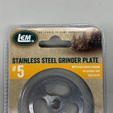 LEM Grinder Stuffing Plate #5 2-1/8" Diameter Stainless Steel 787SS