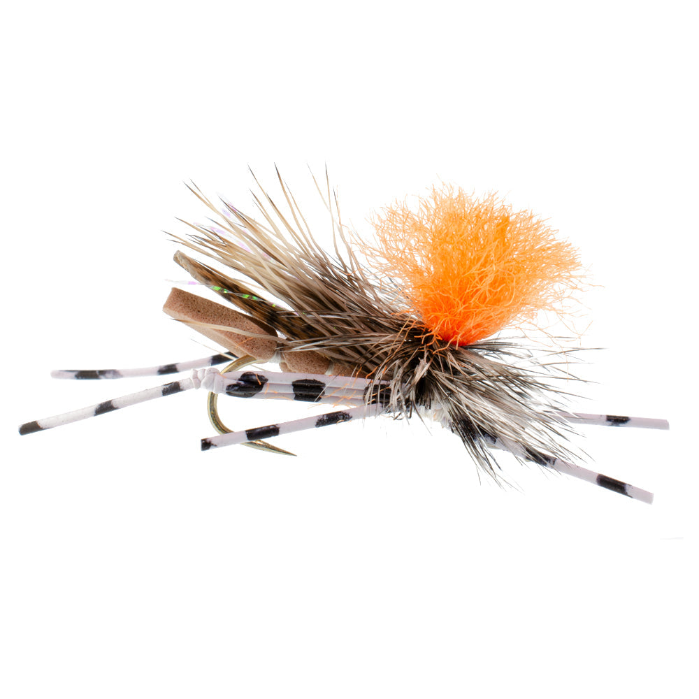 Feth Hopper Tan - Foam Grasshopper Fly Pattern - 6 Flies Hook Size 10 ...