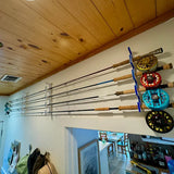 Made in the USA Premium Fishing Rod/Pole Holder Rack Organizers | Wall or Ceiling or Boat Mounted Fishing Rod Rack | Durable Marine Grade HDPE Plastic | Stackable Storage
