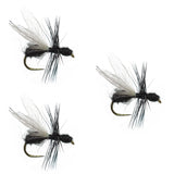 3 Pack Black Fur Flying Ant Terrestrial Trout Dry Fly - Hook Size 18