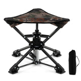 Folding Camping Stool 360¬∞ Swivel Hunting Chair with Anti-Sink Feet