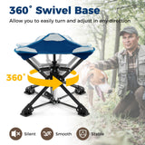 Folding Camping Stool 360¬∞ Swivel Hunting Chair with Anti-Sink Feet