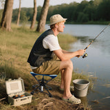 Folding Camping Stool 360¬∞ Swivel Hunting Chair with Anti-Sink Feet