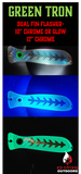 Ice Strong Outdoors - 10" or 12" Chrome/Glow Fishblades - Dragon/Dragon Slayer/Blue Tron/Green Tron