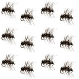 Barbless Griffiths Gnat Midge Trout Dry Fly Fishing Flies - 1 Dozen Flies Size 18