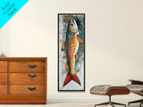 Abstract Trout, Fish Wall Art, Rustic Decor, Fly Fishing Art, Nautical Painting, Coastal Wall Art, Canvas Print