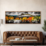 Salmon Wall Art, Rustic Fish Painting, Fishing Cabin Decor, Nature Wildlife Print, Lakehouse Art, Fall Colors, Framed Canvas Print