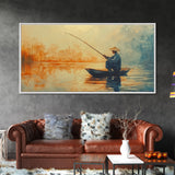 Wabi Sabi Fisherman Painting Print, Fishing Wall Art, Japanese Fisherman Watercolor Painting, Fishing Gift, Fisherman Gift IDea