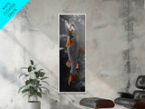 Trout Fishing Print, Underwater Scene, Orange Fins Fish, Rustic Wildlife, Framed Canvas Print, Cabin Decor, Man Cave Wall Art