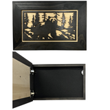 Hidden Gun Cabinet Black Bear Wall Decor – Concealed Furniture Secure Gun Cabinet