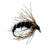 Black Holy Grail Caddis Pupa Emerger 12 Flies Hook Size 16