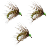 3 Pack Olive Holy Grail Caddis Pupa Emerger Flies Hook Size 14
