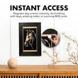 Horse Wall Art Gun Concealment Furniture - Handcrafted Hidden Gun Storage Wall Decor - Hidden Gun Shelf with Magnetic Lock for Quick Access