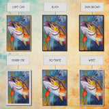 Trout Painting, Fly Fishing Art, Rustic Decor, Lake Tahoe Art, Nautical Wall Art, Coastal Decor, Framed Canvas Print, Gift Idea