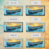 Canoe, Lake Art, Fly Fishing Art, Rustic Wall Art, Coastal Painting, Above Couch Art, Horizontal Wall Art, Framed Canvas Print, Nautical Decor
