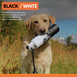 HuntEmUp Large 3-Inch Flasher Dog Training Bumpers with Throw Rope and Air Valve – Black and White 6 Pack