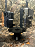 Patented T-Post Mount for 2 Trail Cameras — No Arms, Direct Mount