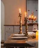 Antique Brass Deer Head Candle Holder