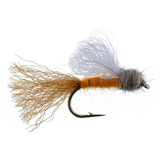 3 Pack Orange Iris October Caddis Emerger Caddis  Trout Dry Fly - Hook Size 8