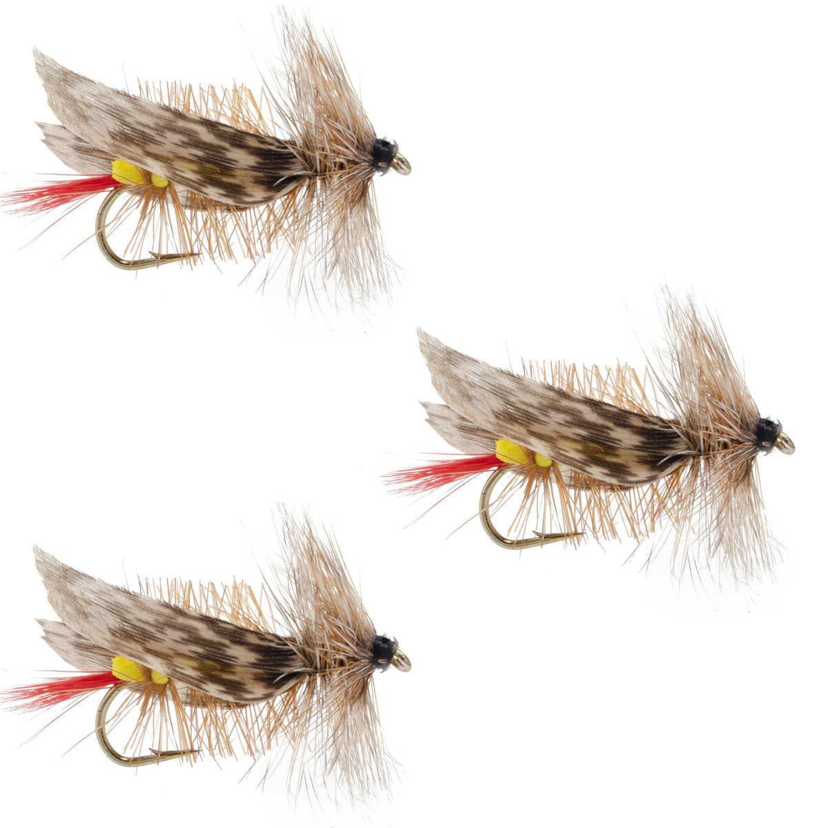 3 Pack Joe's Hopper Yellow Foam Body Grasshopper Fly - 6 Flies Hook Si ...