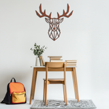 Geometric Deer Head Metal Wall Art - Modern Steel Decor - KAF048