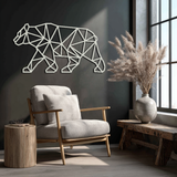 Geometric Bear Metal Wall Art - Modern Steel Animal Decor - KAF109