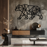 Geometric Bear Metal Wall Art - Modern Steel Animal Decor - KAF109