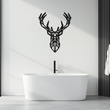 Geometric Deer Head Metal Wall Art - Modern Minimalist Steel Decor - KAF123