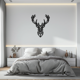 Geometric Deer Head Metal Wall Art - Modern Minimalist Steel Decor - KAF123