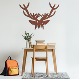 Majestic Deer Skull Metal Wall Art - Nature-Inspired Antler Decor- KAF300