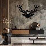 Majestic Deer Skull Metal Wall Art - Nature-Inspired Antler Decor- KAF300