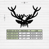 Majestic Deer Skull Metal Wall Art - Nature-Inspired Antler Decor- KAF300