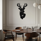 Majestic Deer Metal Wall Art - Nature-Inspired Steel Silhouette Decor- KAF301