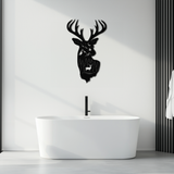 Majestic Deer Metal Wall Art - Nature-Inspired Steel Silhouette Decor- KAF301