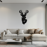 Majestic Deer Metal Wall Art - Nature-Inspired Steel Silhouette Decor- KAF301