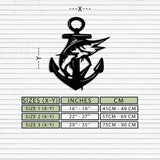 Anchor and Fish Metal Wall Art – Nautical-Inspired Design for Sea Lovers- KAF668