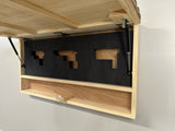 American Flag Challenge Coin Display and Hidden Gun Cabinet, Military Coin Holder Holds 100 Coins and is Ready to Hang, Large US Flag Patriotic Art 38.5" x 19.5"