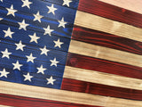 Large American Flag Gun Safe - Quick Access Hidden Gun Safe for Rifles, Shotguns, & Handguns - Gun Concealment Furniture with Magnetic Lock - Gun Self Hidden Storage (Red and Blue)