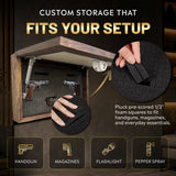 Leaping Deer Gun Concealment Furniture - Handcrafted Hidden Gun Storage Wall Decor - Hidden Safe Furniture with Magnetic Lock for Quick Access - Made in USA