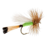 Lime Trude Classic Hair Wing Dry Fly - 12 Flies Hook Size 18